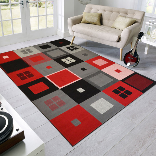 Ivy Bronx Nichalaus Red/Black/Grey Rug Wayfair.co.uk